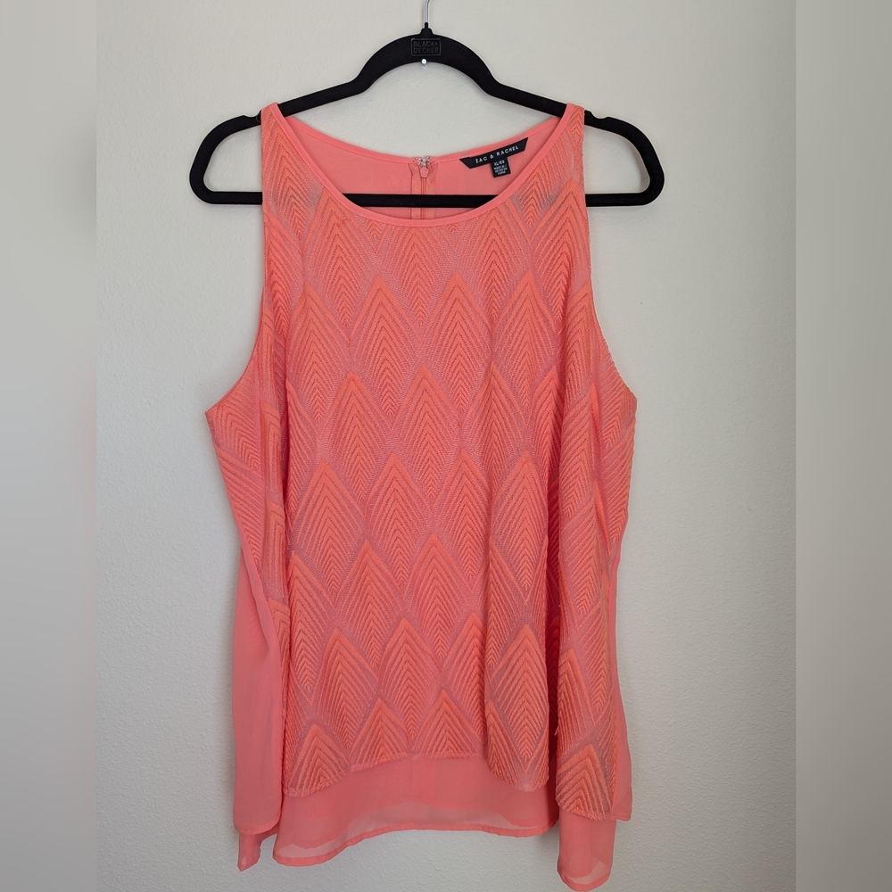 NWOT Zac & Rachel Gorgeous Coral Top Size XL